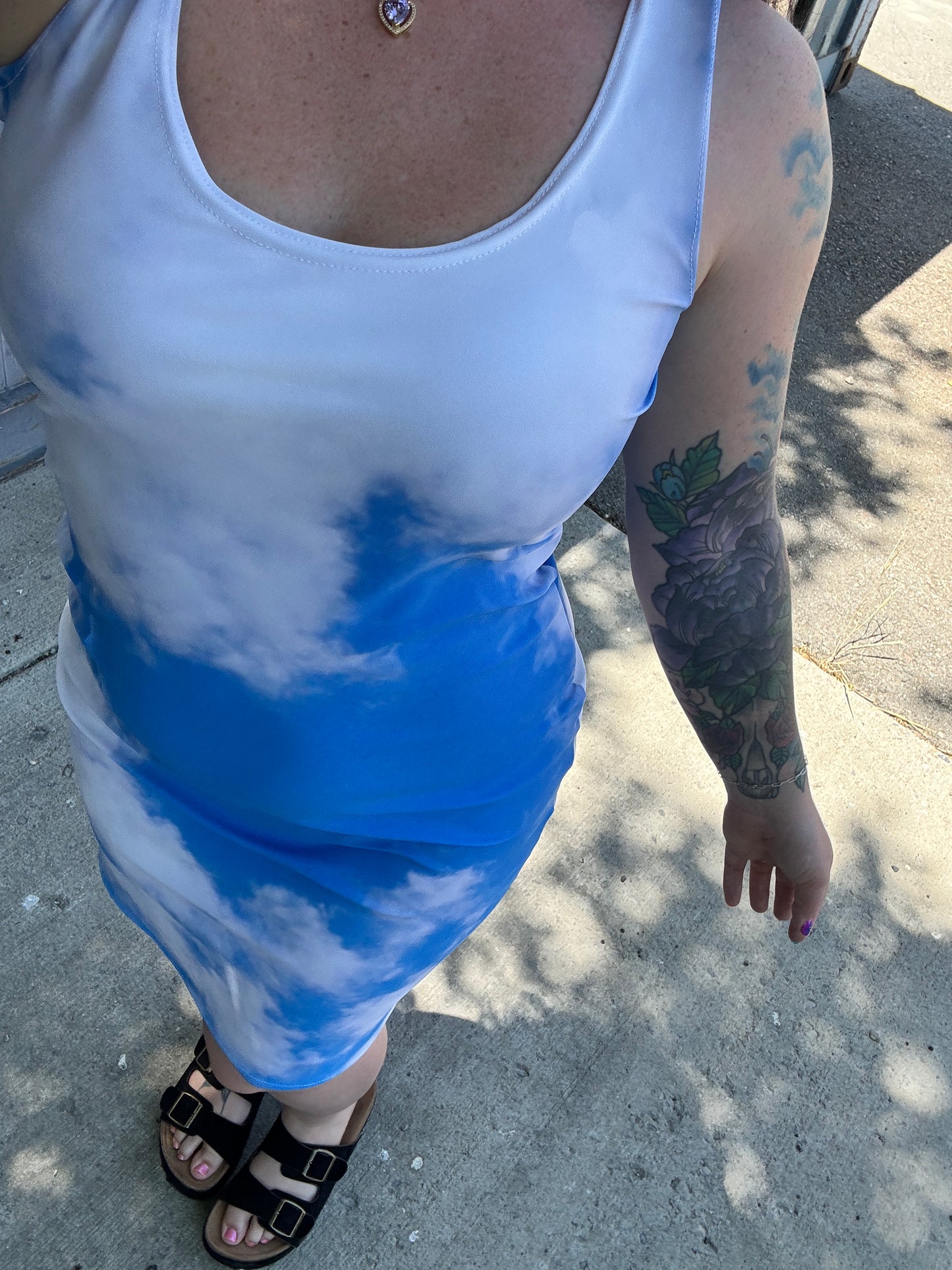 Cloudy day bodycon dress