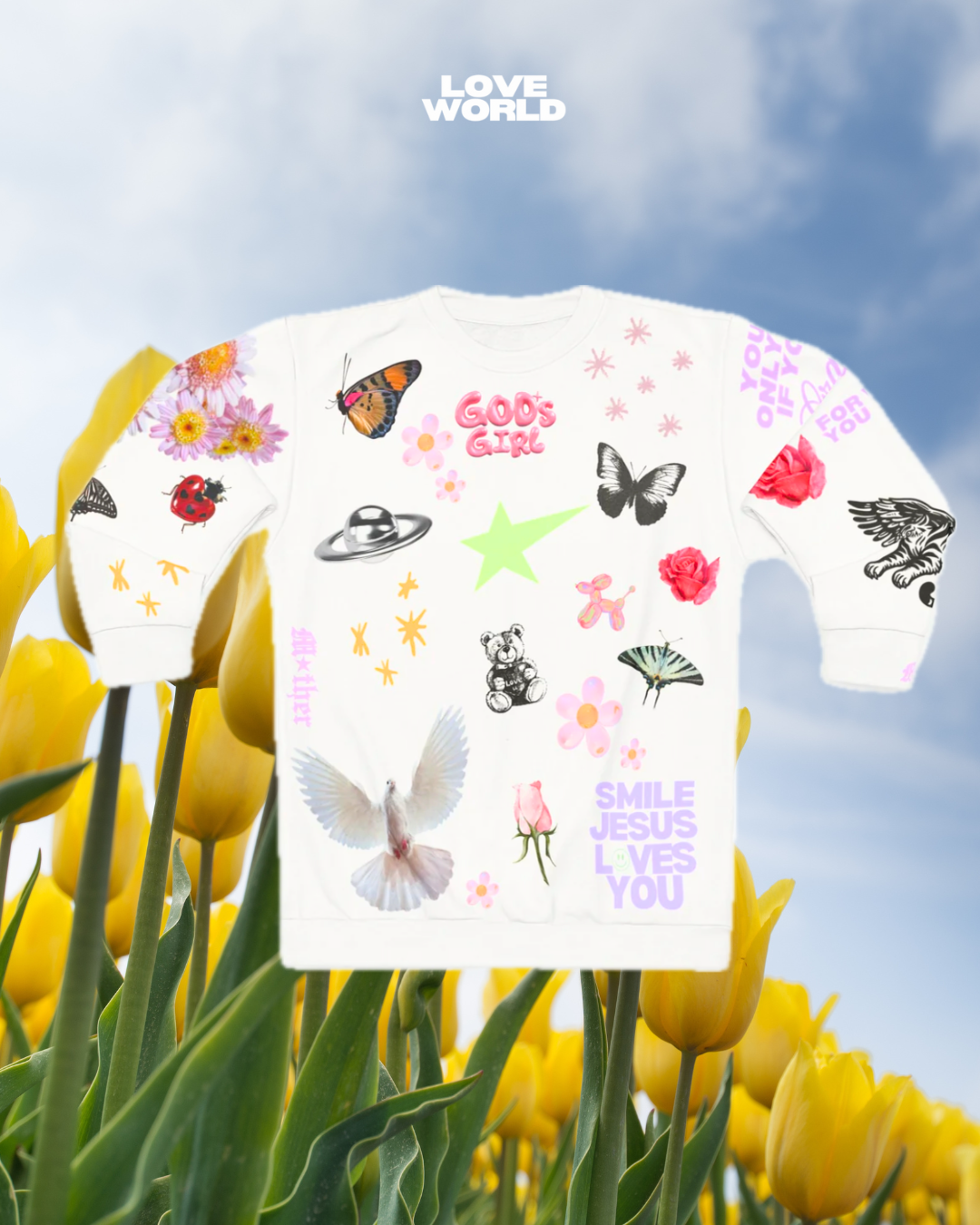 God’s Girl collage sweater