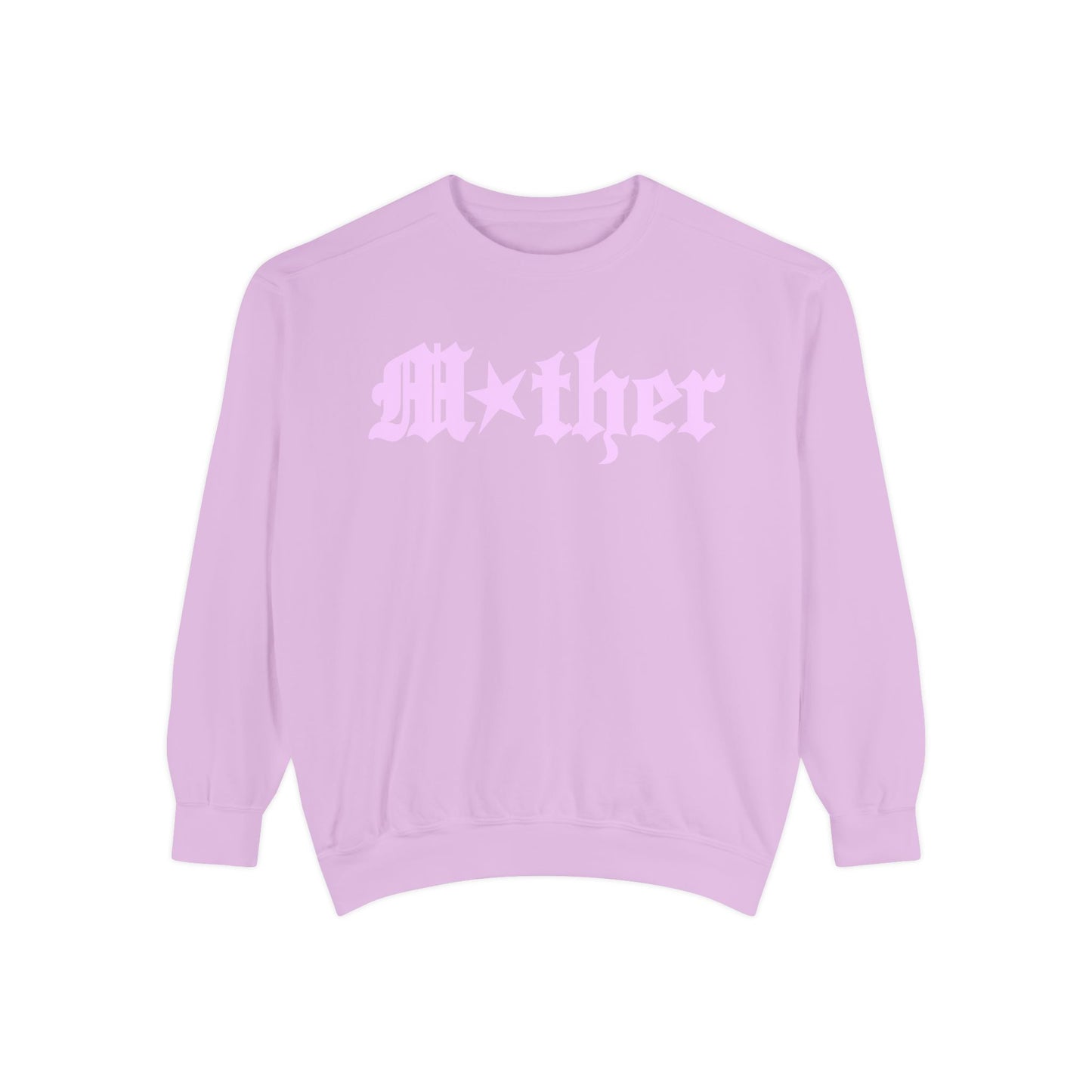 Light purple sweatshirt with pink text on a white background, Mother shirt, Loveworldllc,loveworld.com,gifts for mom, graphic sweater, Streetwear sweater, trendy sweater 