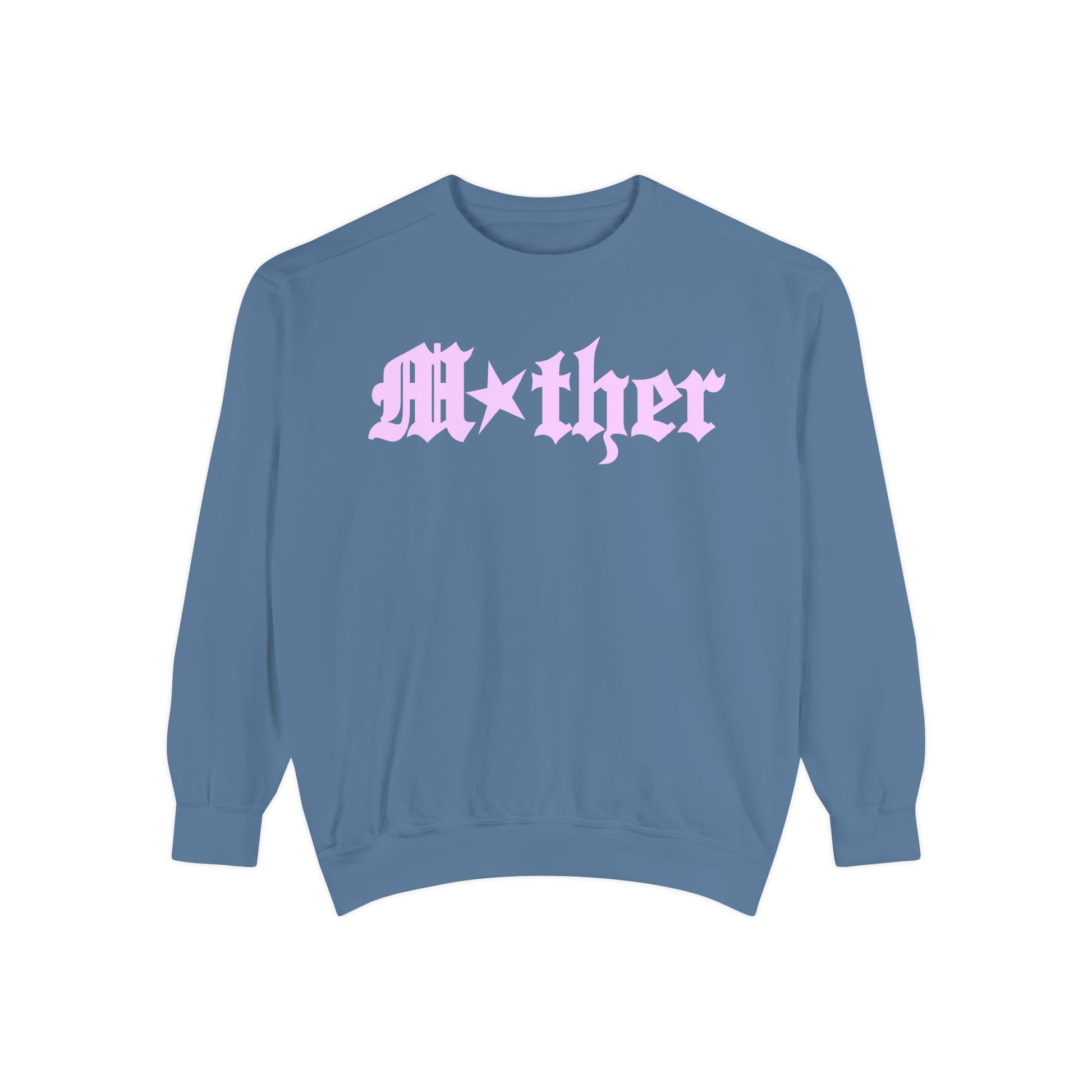 Blue sweatshirt with pink text on a white background, Mother shirt, Loveworldllc,loveworld.com,gifts for mom, graphic sweater, Streetwear sweater, trendy sweater 