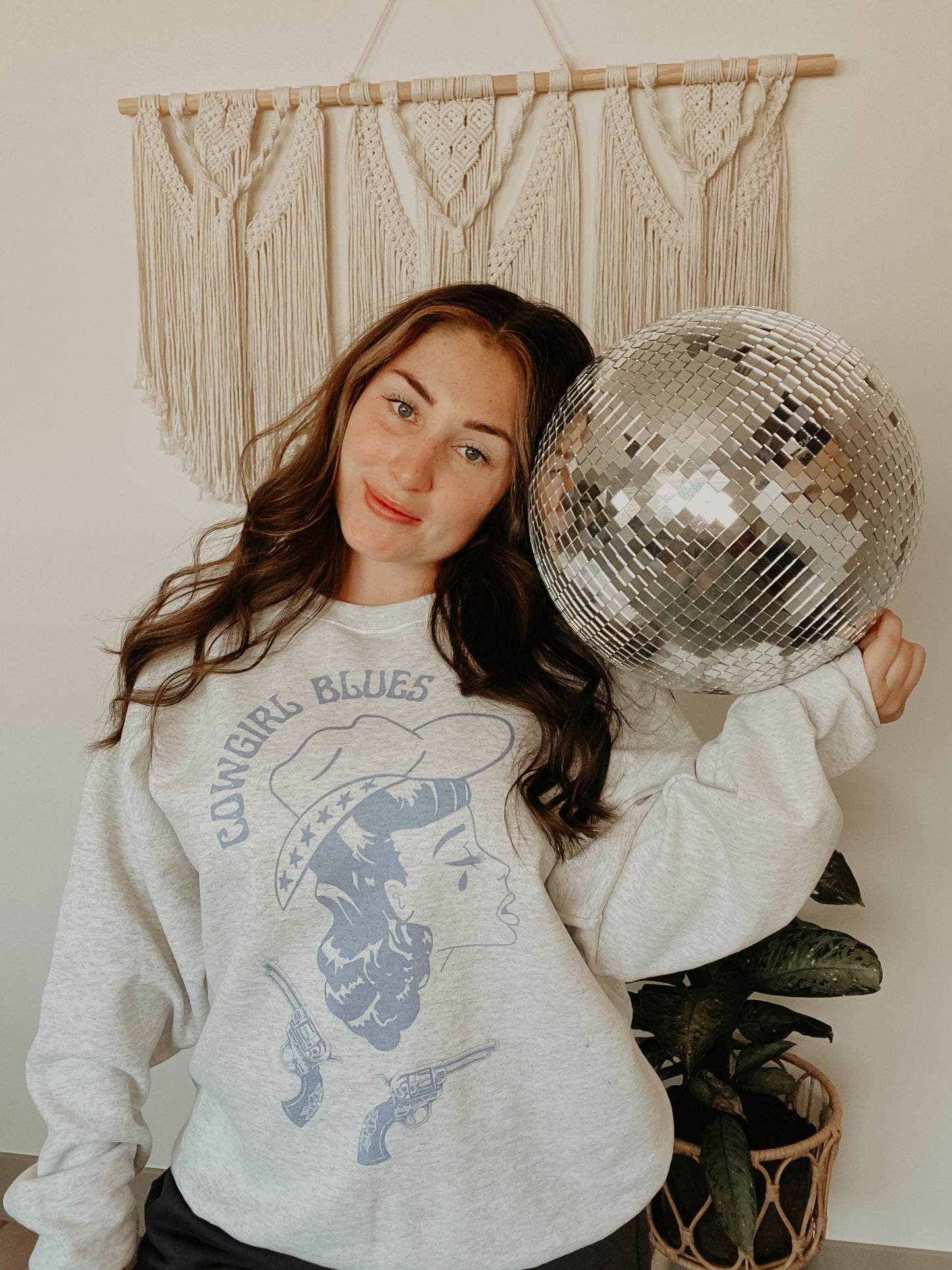 Cowgirl blues crewneck