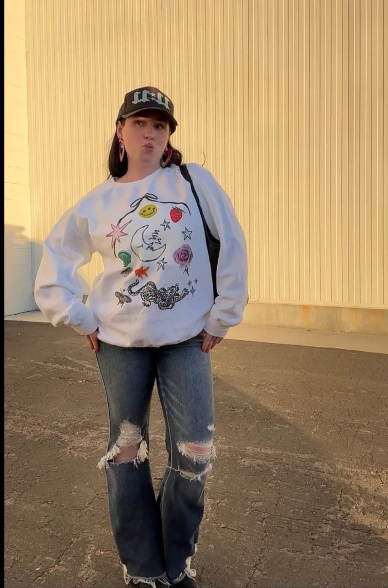 Mood ring collage sweater | doodle nostalgia sweater