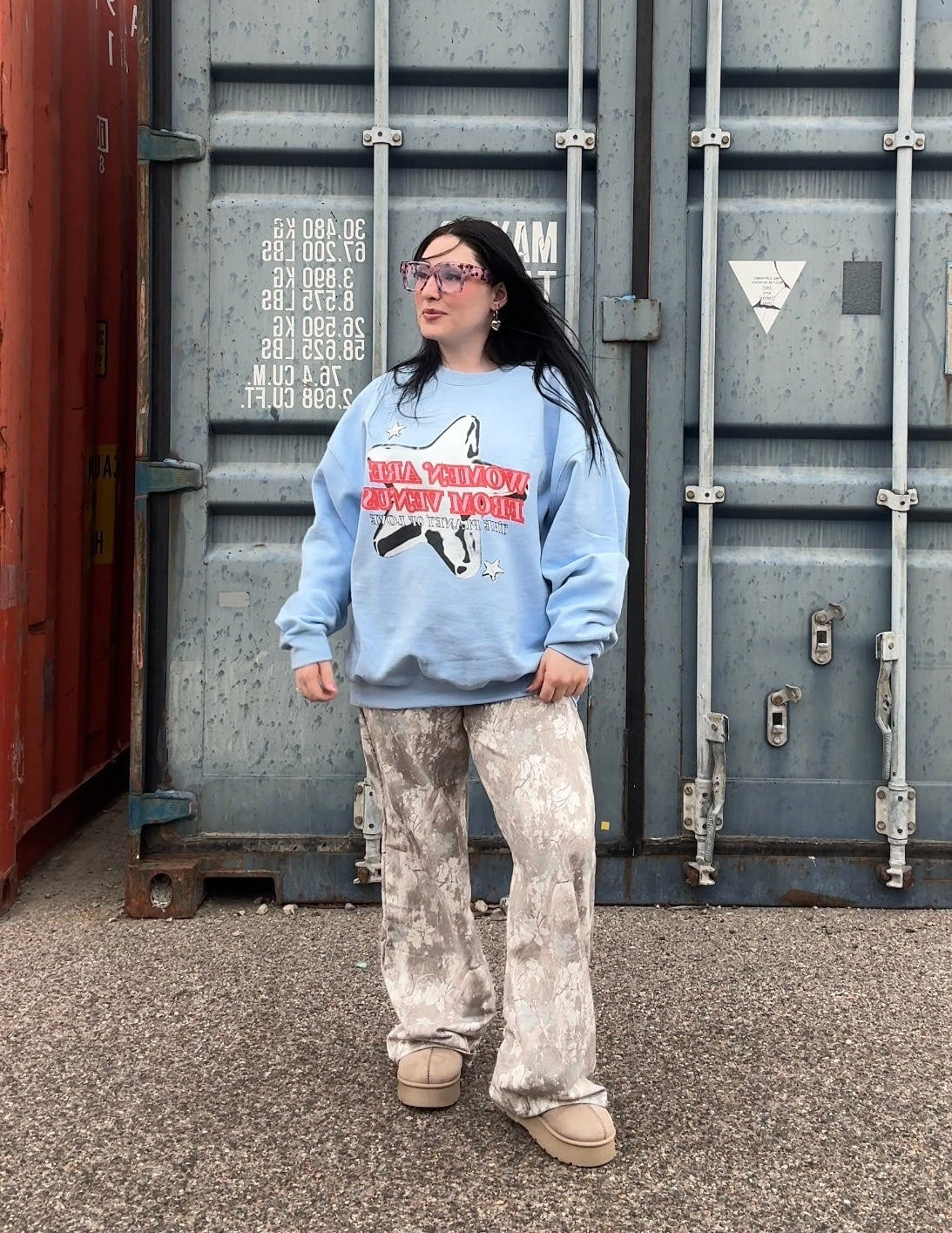 Loveworldllc.com, love world, motherhood, Valentine sweater, Y2K order, Pinterest inspired outfit, star sweater, cute, graphic sweater, star sweater, small business sweater, Utah Mom sweater