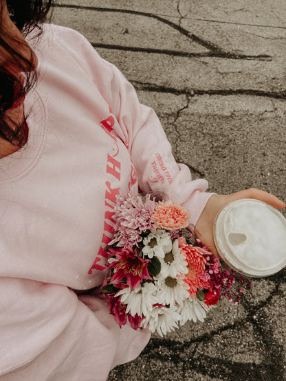 Think happy thoughts crewneck