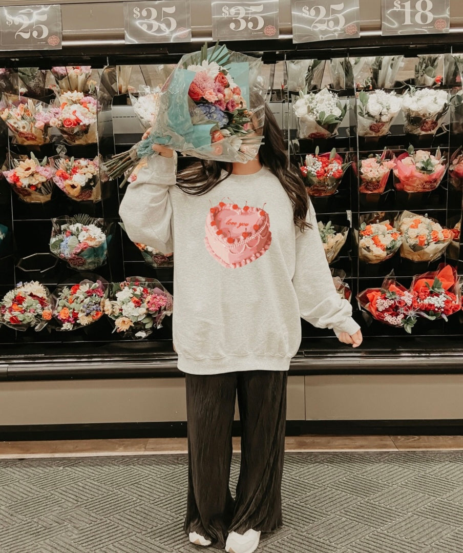love you, cake crewneck