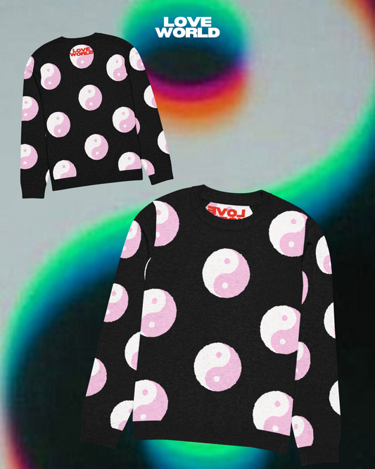 Purple yin yang knit