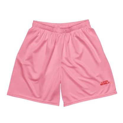 LOVE WORLD mesh shorts~hot pink