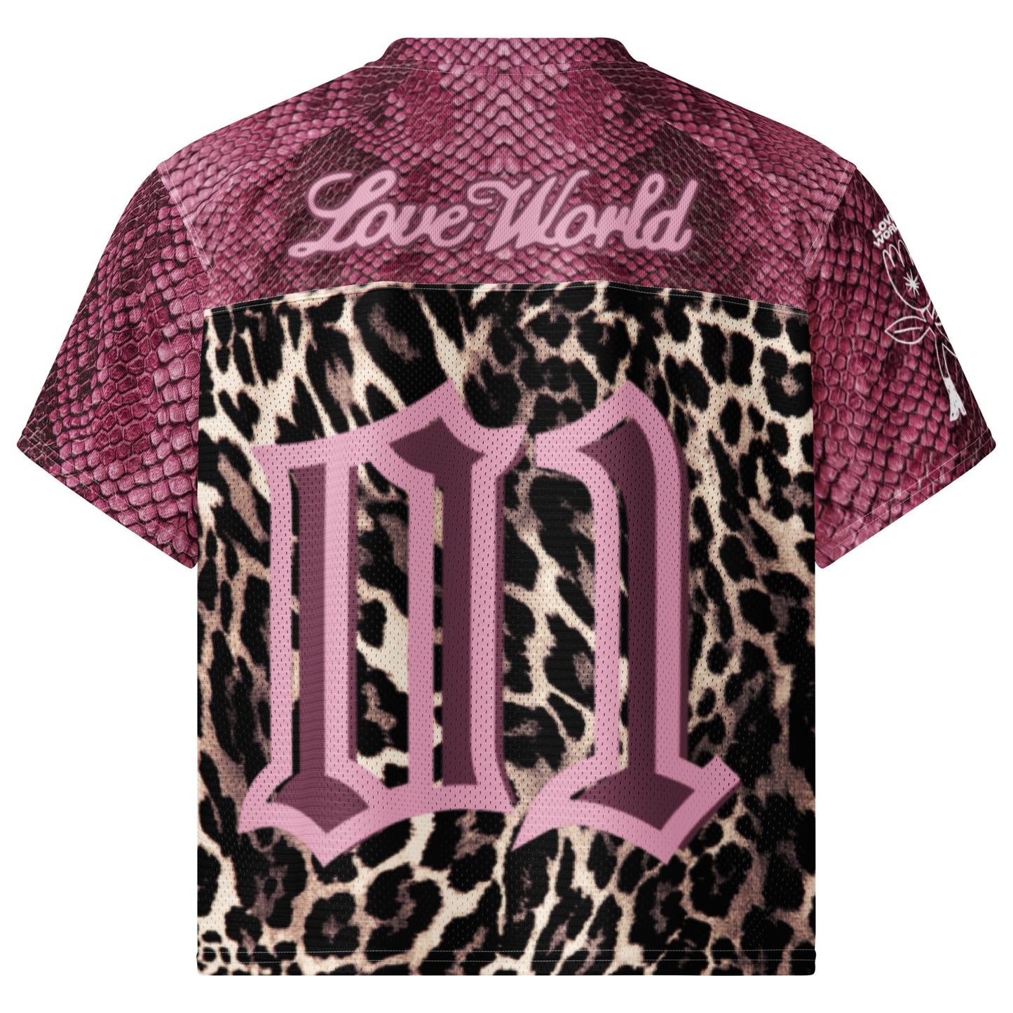 Back view of the white boxy LOVE WORLD Feral Mother Jersey
